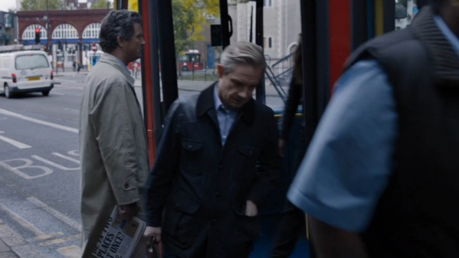 john gets off bus
